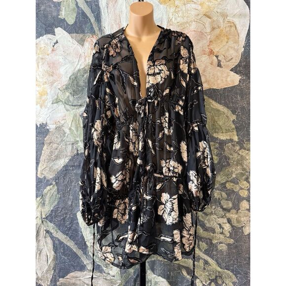 New Free People Velvet Juliet Kimono One Size - Picture 4 of 5